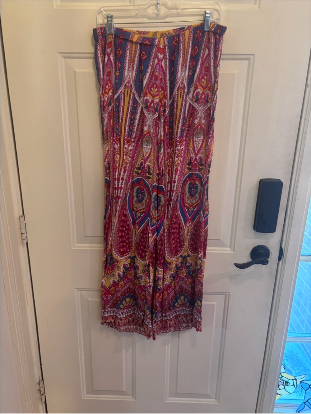 Billabong Boho Wide-Leg Printed Pants - Pink and Red - Picture 2 of 5